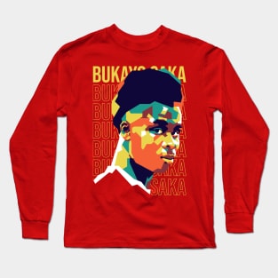 Bukayo Saka on WPAP art 2 Long Sleeve T-Shirt